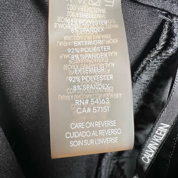 CALVIN KLEIN Mid Rise Slim Fit Dress Pants Flat Front Elastic Waist Black Size 6 - Picture 8 of 11